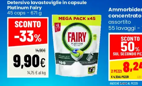 Detersivo lavastoviglie in capsule Platinum Fairy