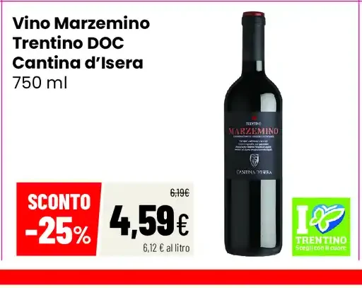 Vino Marzemino Trentino DOC Cantina d’Isera