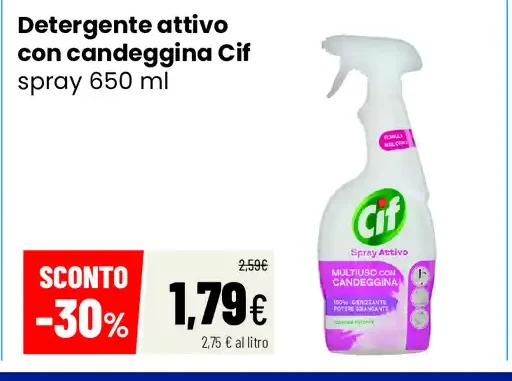 Detergente attivo con candeggina Cif