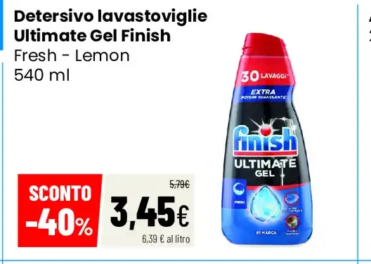 Detersivo lavastoviglie Ultimate Gel Finish Fresh – Lemon