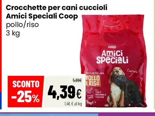 Crocchette per cani cuccioli Amici Speciali Coop