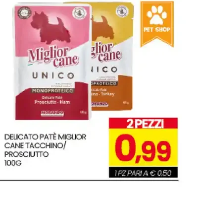 Delicato paté Miglior Cane tacchino/prosciutto 100g