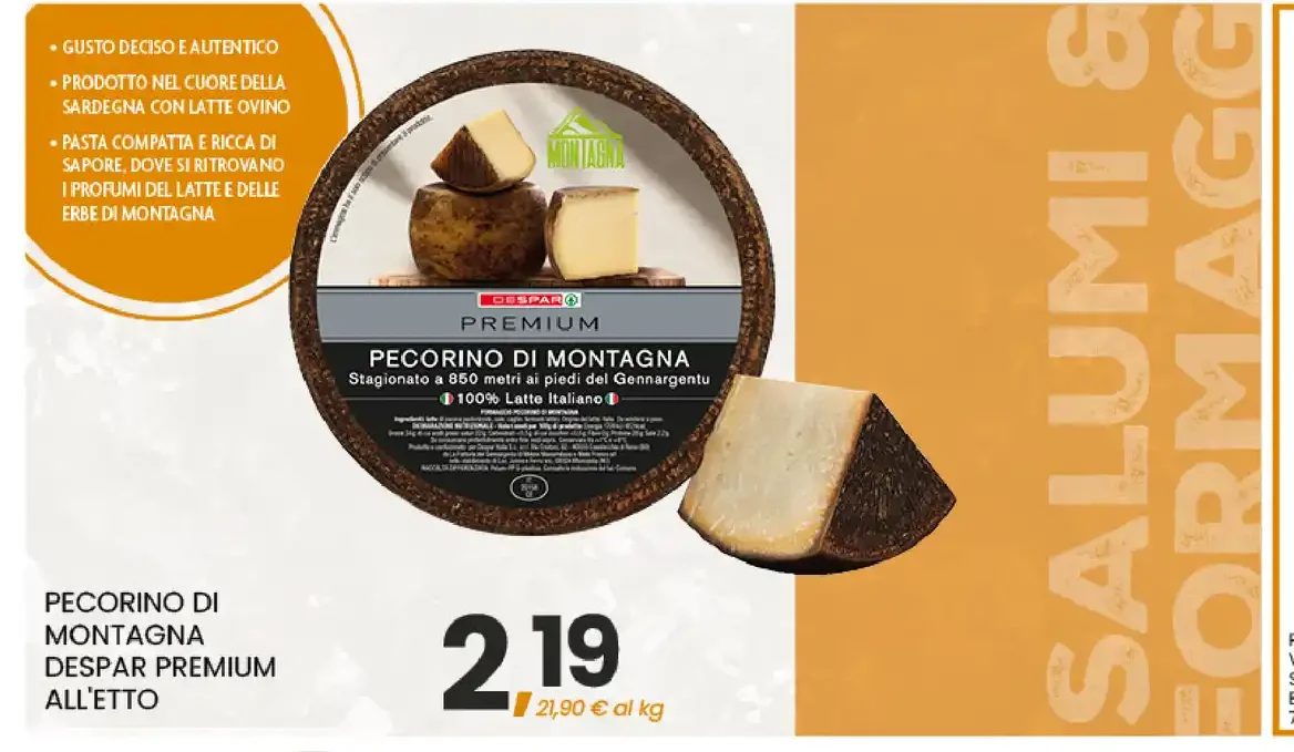 Pecorino di montagna Despar Premium all'etto
