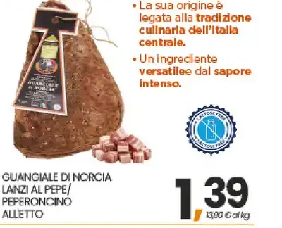 Guanciale di Norcia Lanzi al pepe/peperoncino all'etto