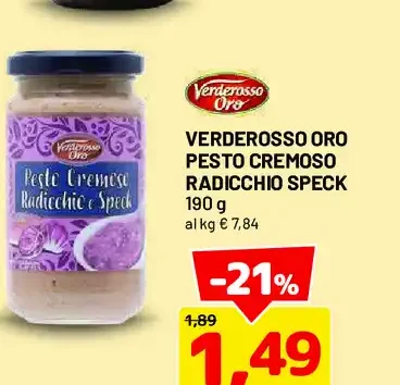 Pesto cremoso radicchio speck