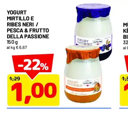 Yogurt mirtillo e ribes neri / pesca e frutto della passione