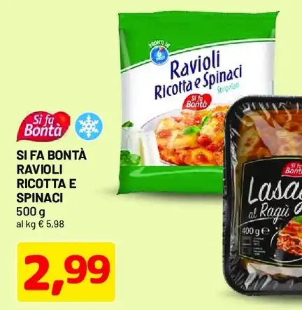 Ravioli ricotta e spinaci