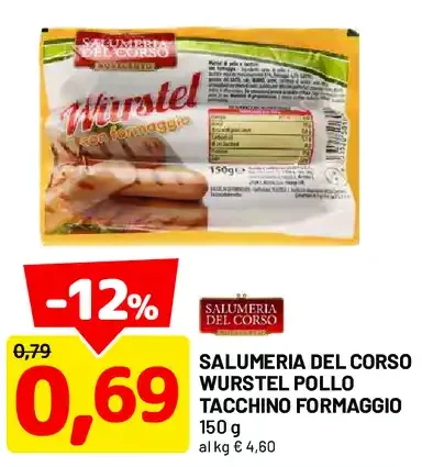 Wurstel pollo tacchino formaggio