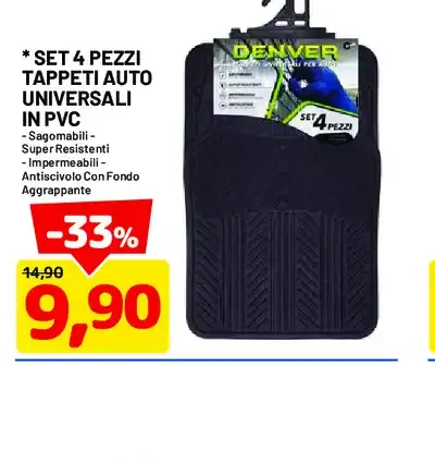 Set 4 tappeti auto universali