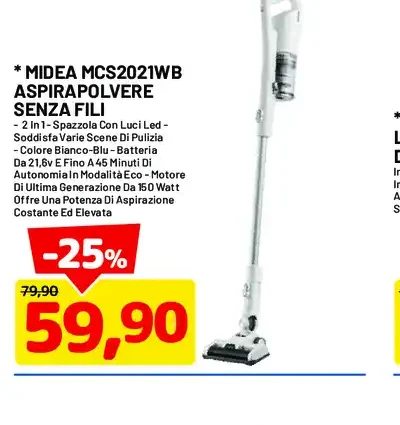 Midea aspirapolvere senza fili