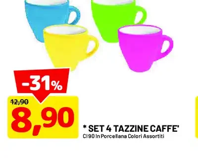 Set 4 tazzine caffè