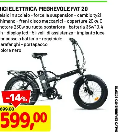 Bici elettrica pieghevole fat 20