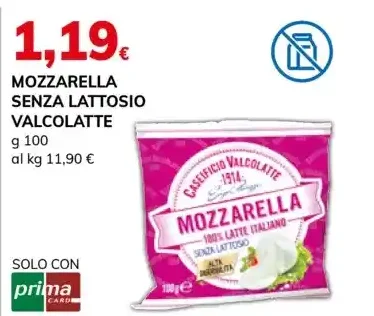 Mozzarella senza lattosio