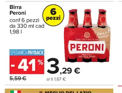 Birra Peroni confezione 6 pezzi