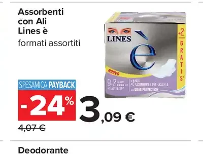 Assorbenti con Ali Lines