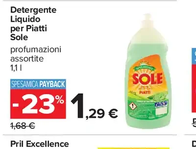 Detergente liquido per piatti Sole