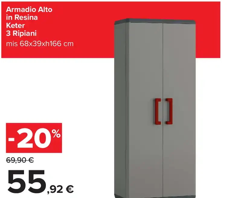 Armadio alto in resina Keter 3 ripiani