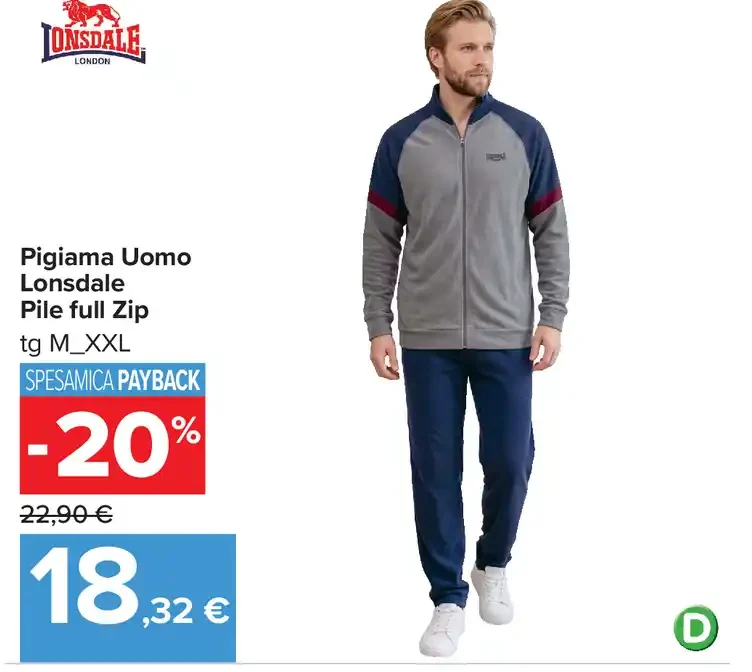 Pigiama Uomo Lonsdale Pile full Zip