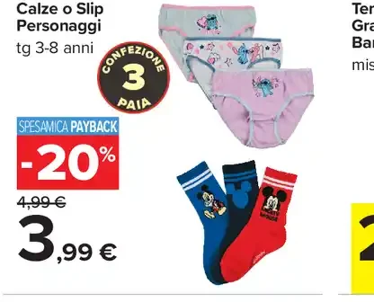 Calze o slip personaggi