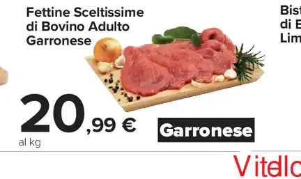 Fettine sceltissime di bovino adulto Garronese