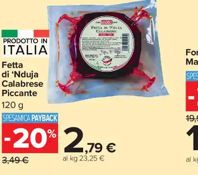 Fetta di ’Nduja Calabrese Piccante