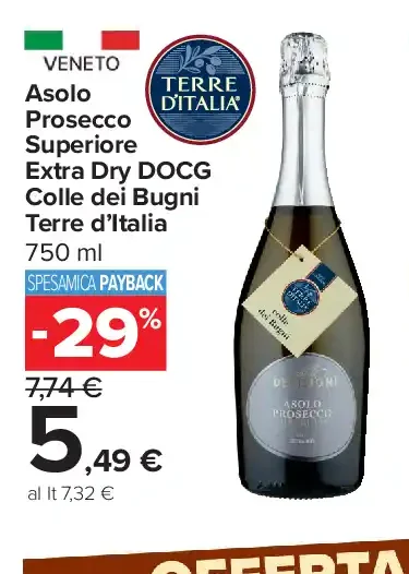 Asolo Prosecco Superiore Extra Dry DOCG Colle dei Bugni Terre d’Italia