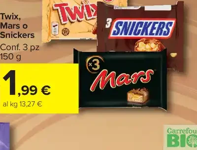 Twix, Mars o Snickers