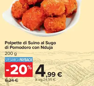 Polpette di Suino al Sugo di Pomodoro con ’Nduja