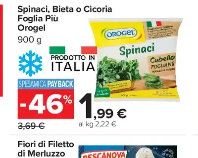 Spinaci, Bieta o Cicoria Foglia Più Orogel