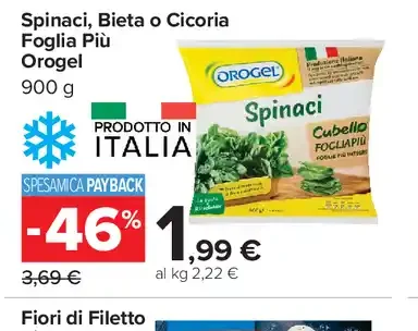 Spinaci, Bieta o Cicoria Foglia Più Orogel