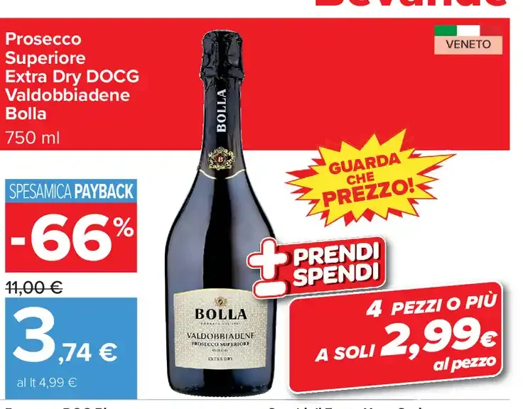 Prosecco Superiore Extra Dry DOCG Valdobbiadene Bolla