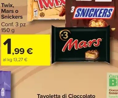 Twix, Mars o Snickers