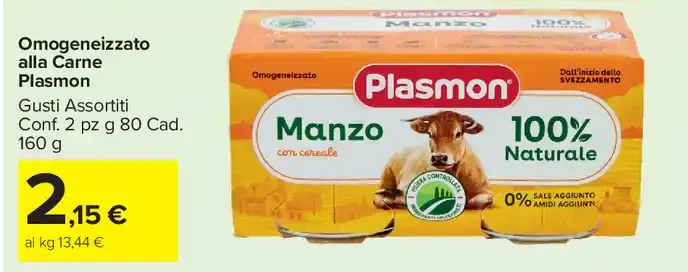 Omogeneizzato alla carne Plasmon Manzo
