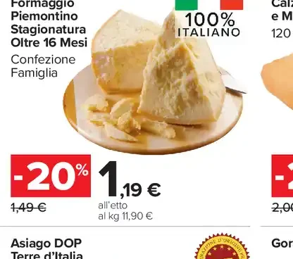 Formaggio Piemontino stagionatura oltre 16 mesi