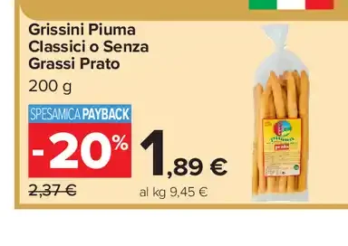 Grissini Piuma Classici o Senza Grassi Prato