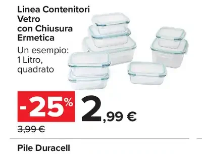 Linea Contenitori Vetro con Chiusura Ermetica