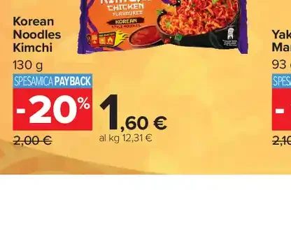 Korean noodles kimchi