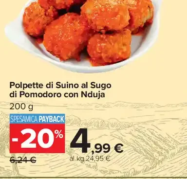 Polpette di Suino al Sugo di Pomodoro con Nduja
