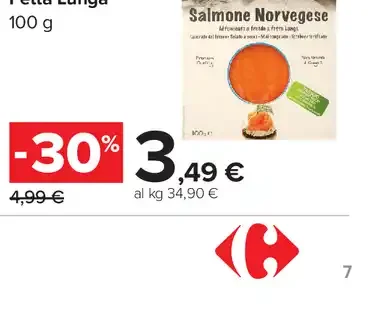 Salmone Norvegese Fetta Lunga