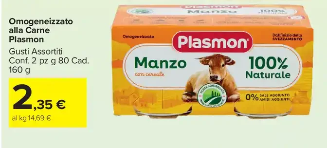 Omogeneizzato alla carne Plasmon Manzo