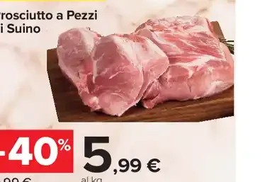 Prosciutto a pezzi di suino