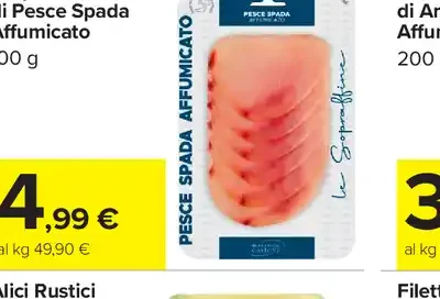 Carpaccio di pesce spada affumicato