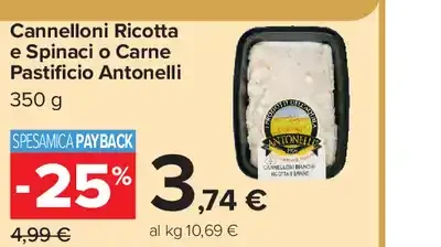 Cannelloni ricotta e spinaci o carne Pastificio Antonelli