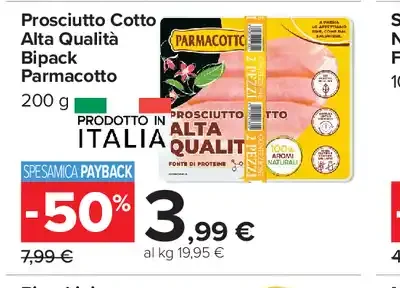 Prosciutto cotto alta qualità Bipack Parmacotto