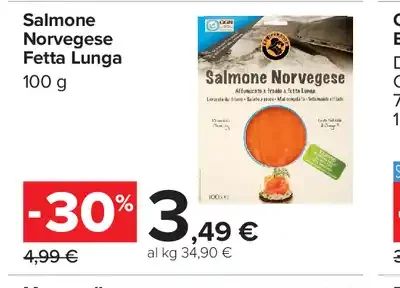 Salmone norvegese fetta lunga