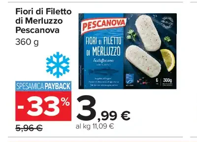 Fiori di filetto di merluzzo Pescanova