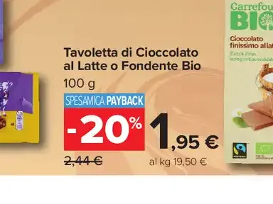 Tavoletta di Cioccolato al Latte o Fondente Bio
