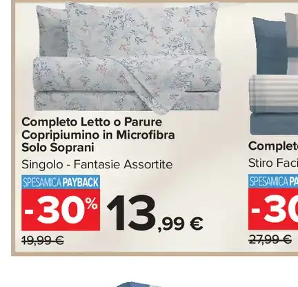 Completo letto copripiumino in microfibra