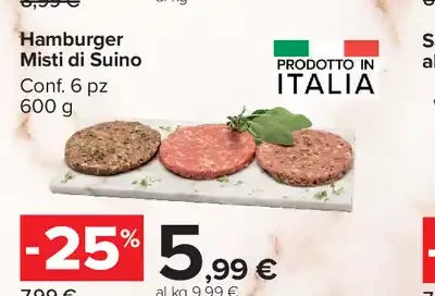 Hamburger misti di suino