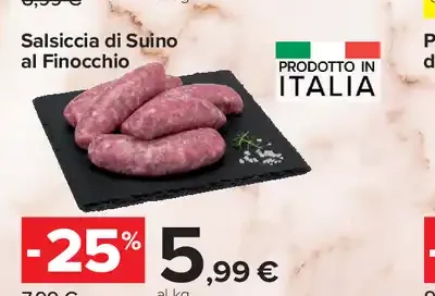 Salsiccia di suino al finocchio